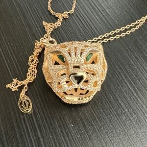 Rose Gold Cartier Panther Pendant Necklace